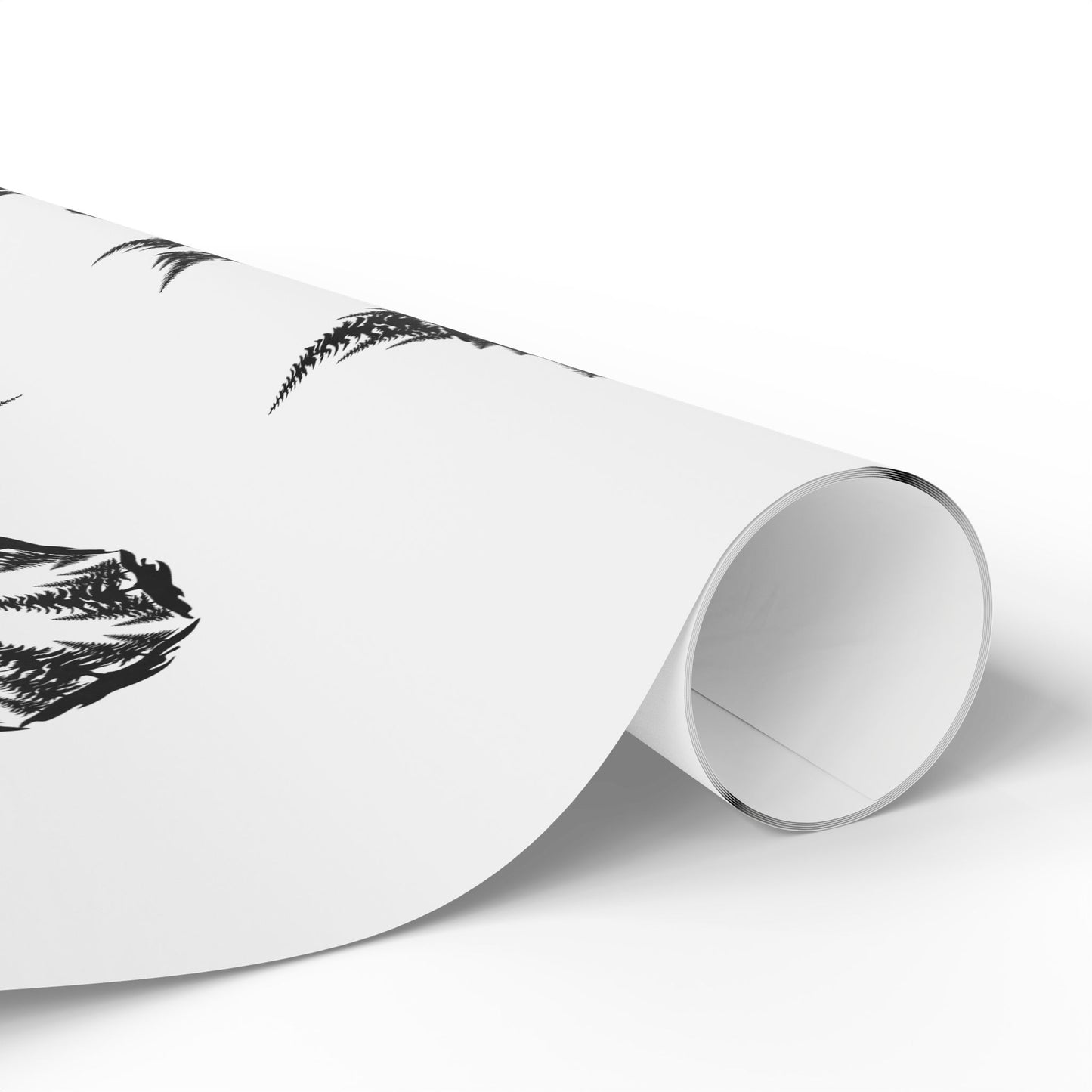 Black & White Snowflake Trees Hidden Image Wrapping Paper Roll - Just Gigi IFYKYK