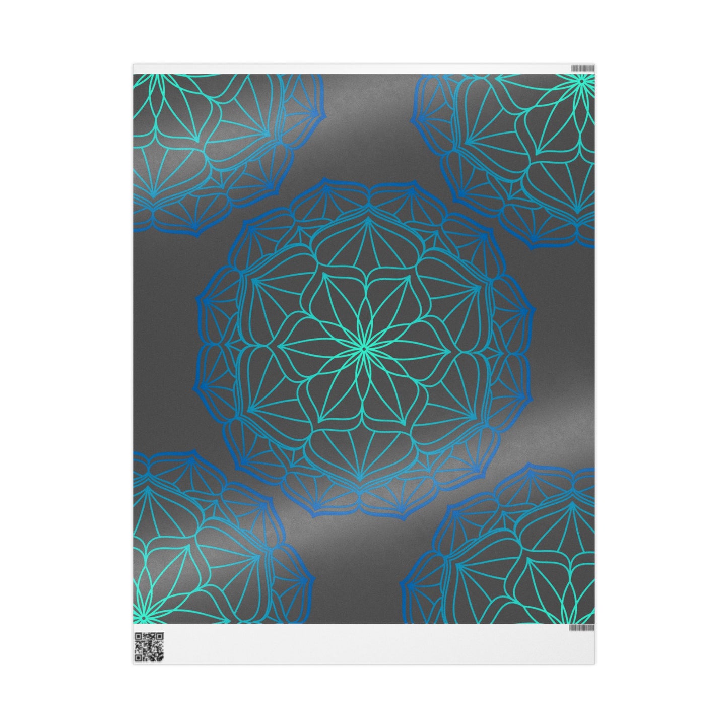 Mandala Geometric Blue Wrapping Paper Roll — Just Gigi IFYKYK