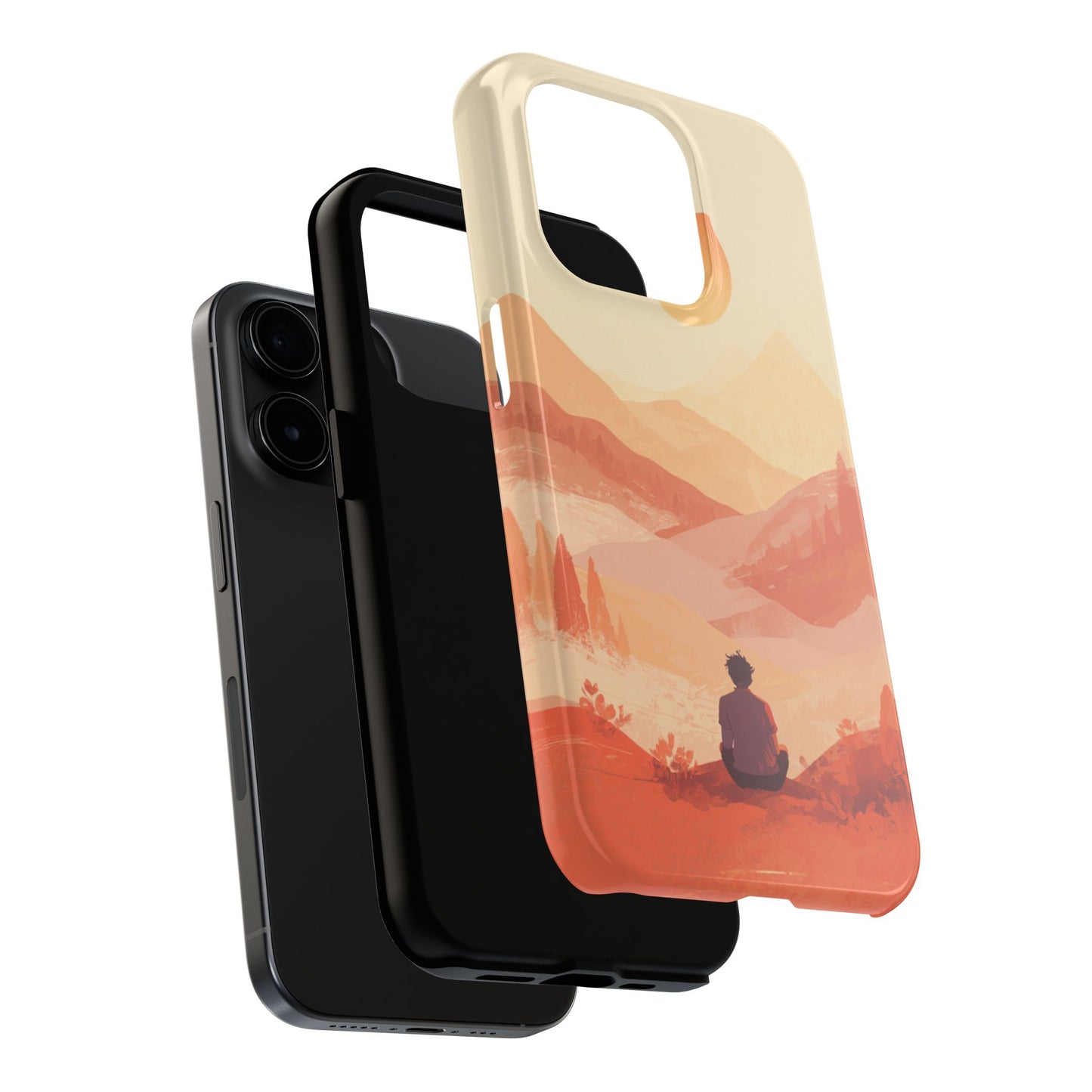 Sunset Mountain Meditation Tough Phone Case - Just Gigi IFYKYK