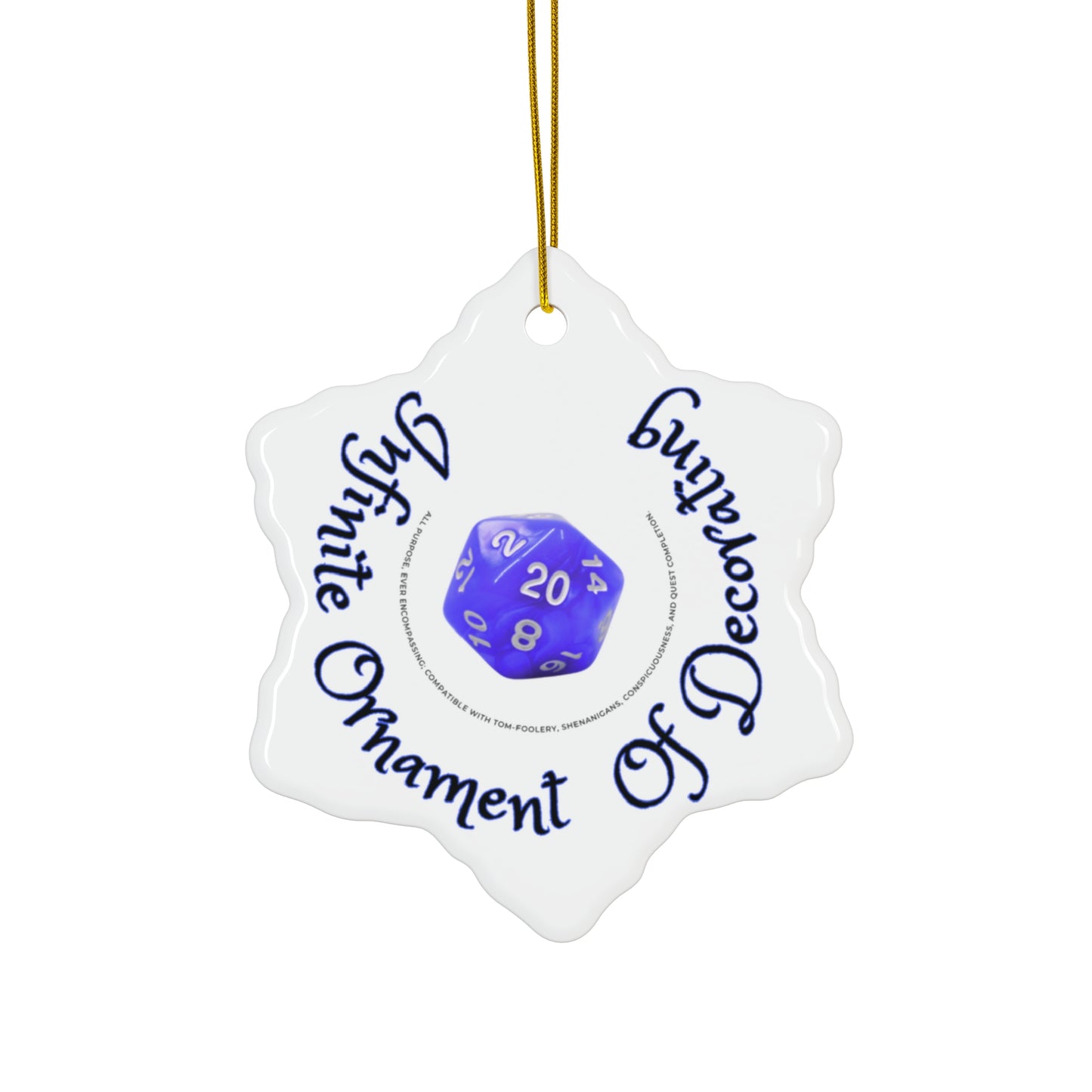 Infinite Ornament of Decorating ceramic Circle or Snowflake (you choose)  -  Just Gigi IFYKYK