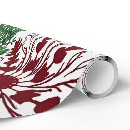OG Red & Green Block Print Holiday Wrapping Paper - Red & Green Holiday Gift Wrap