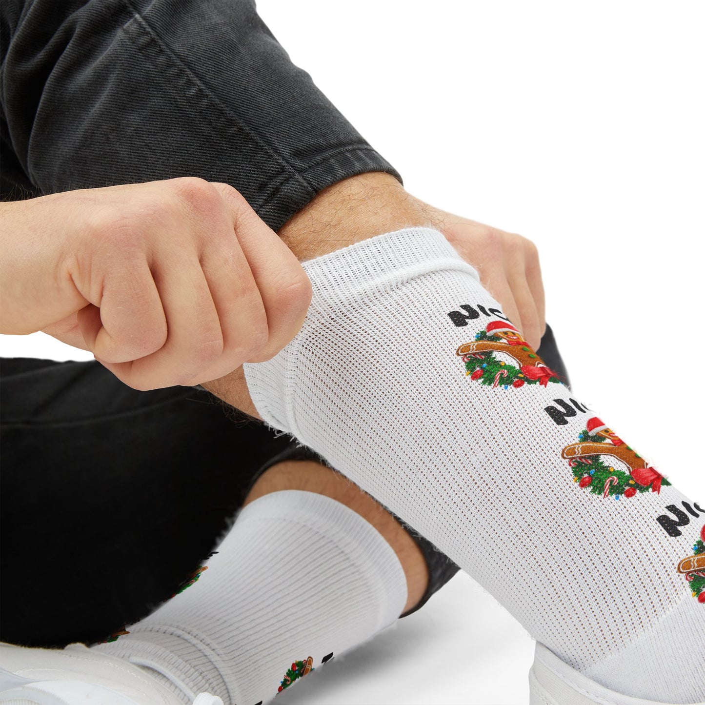 Nice Gingerbread Holiday Socks - Just Gigi IFYKYK