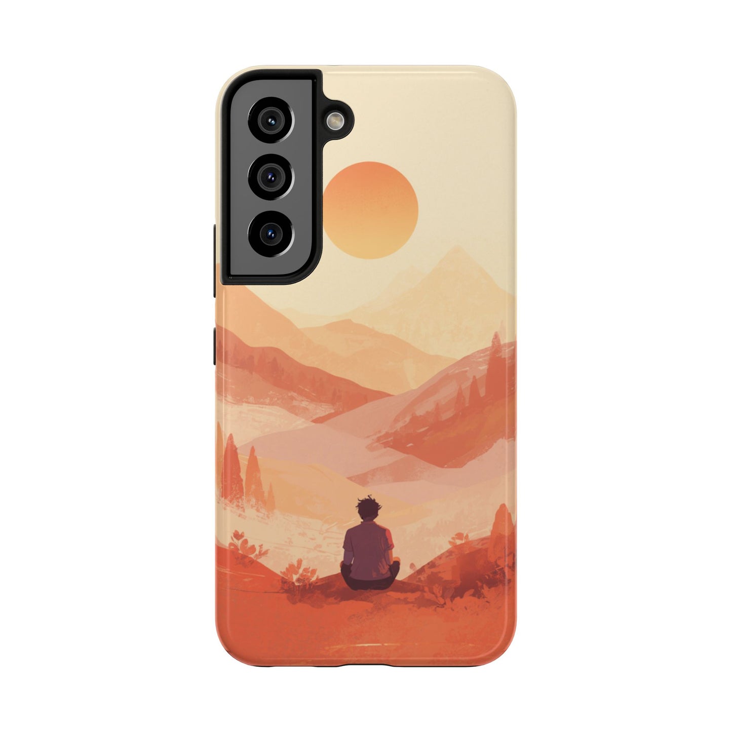 Sunset Mountain Meditation Tough Phone Case - Just Gigi IFYKYK