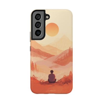 Sunset Mountain Meditation Tough Phone Case - Just Gigi IFYKYK
