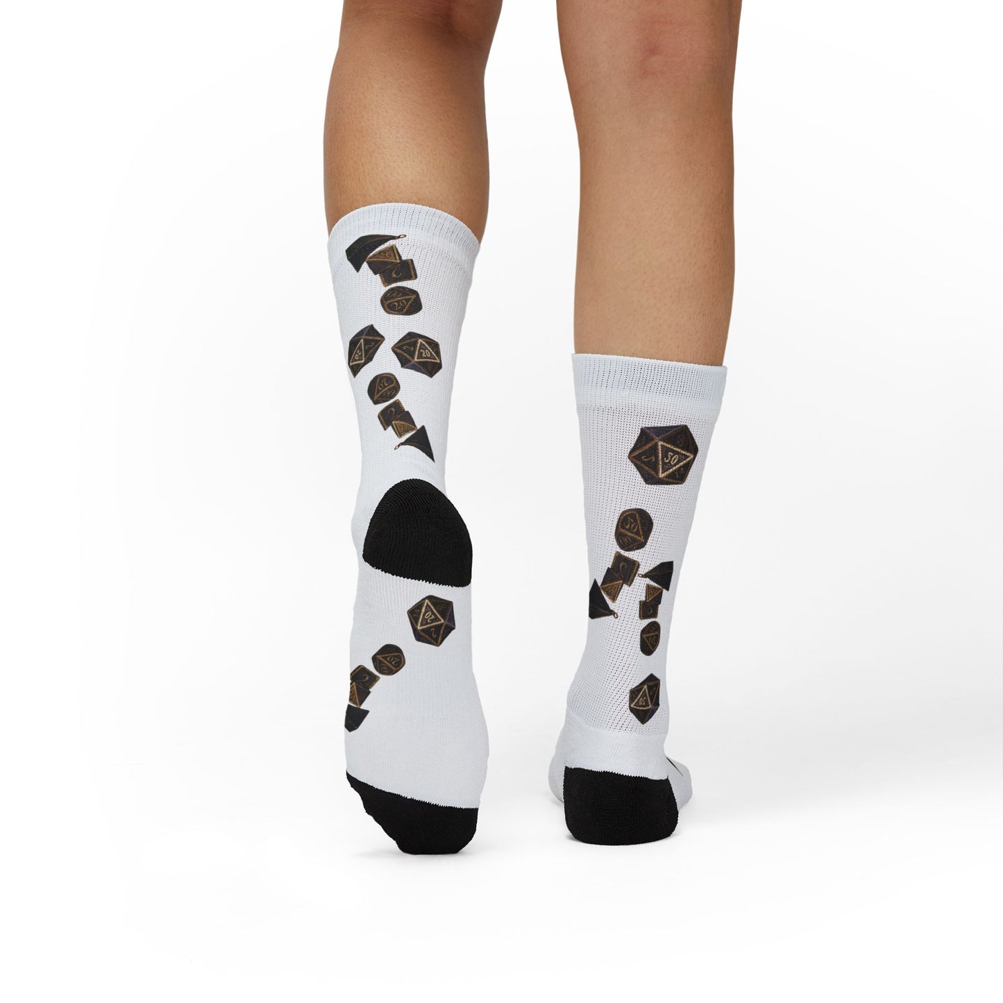 Roleplaying Dice Socks — D20 Dice Pattern Sublimation Crew Socks