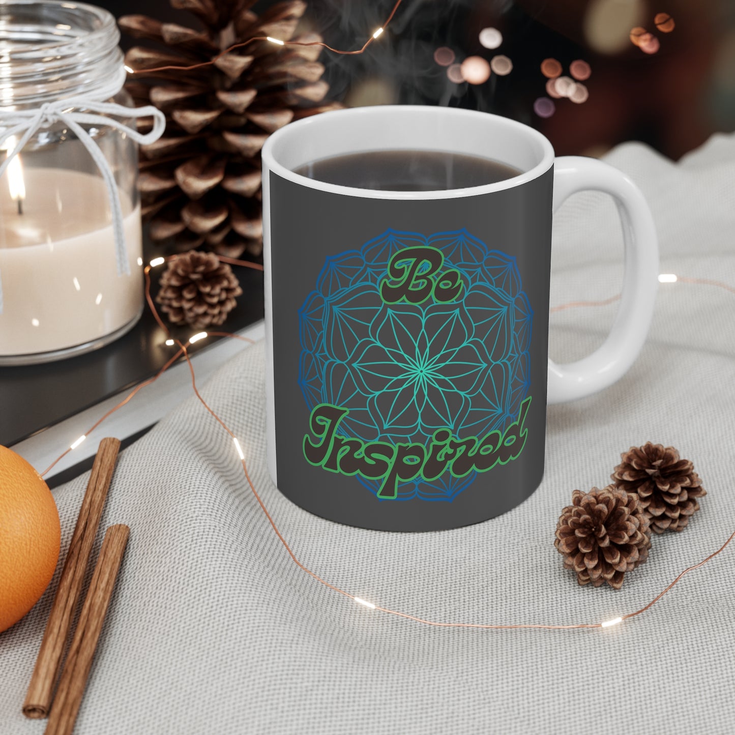 Be Inspired Mandala 11oz Mug - Just Gigi IFYKYK