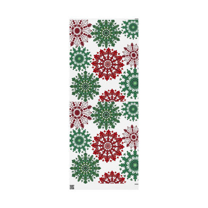 OG Red & Green Block Print Holiday Wrapping Paper - Red & Green Holiday Gift Wrap