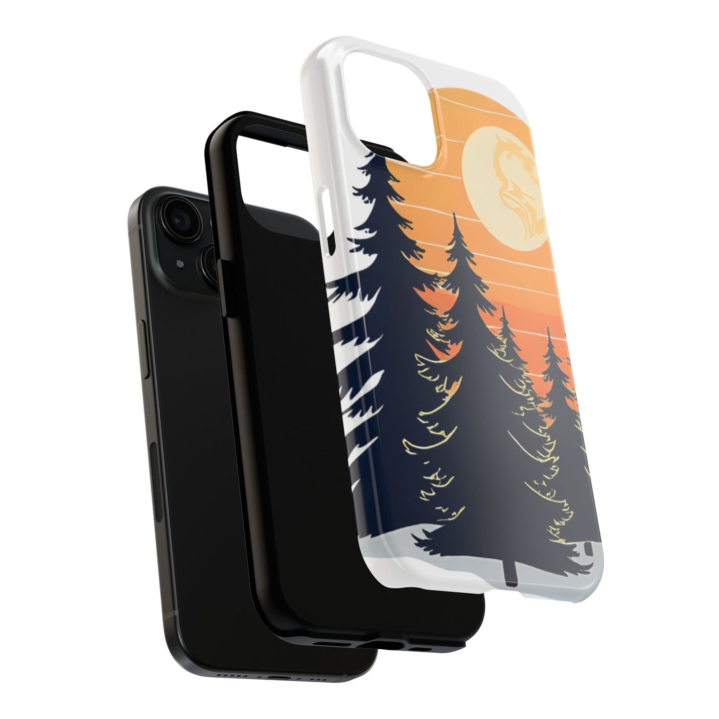 Retro Sunset Pines Graphic Phone Case - Just Gigi IFYKYK