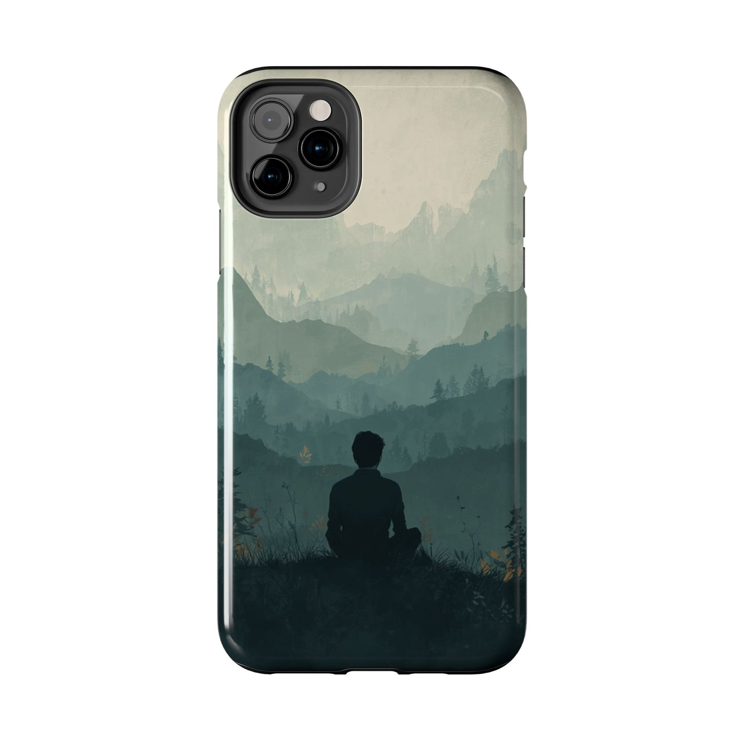 Grey Mountains Serene Silhouette Tough Case