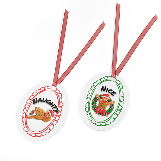 Naughty & Nice Gingerbread Metal Ornaments — Just Gigi IFYKYK