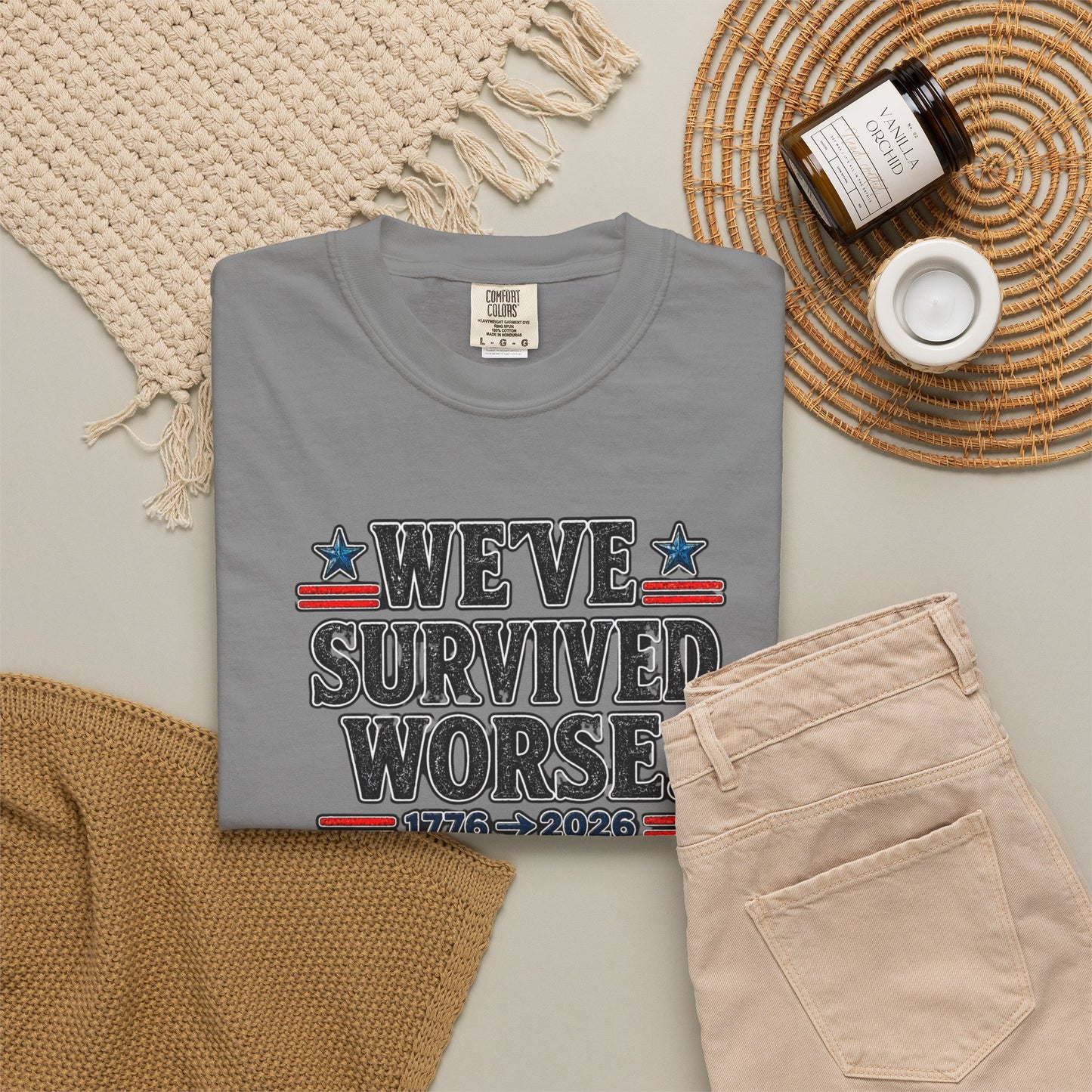 We’ve Survived Worse T-Shirt — 1776 → 2026 Patriotic Tee