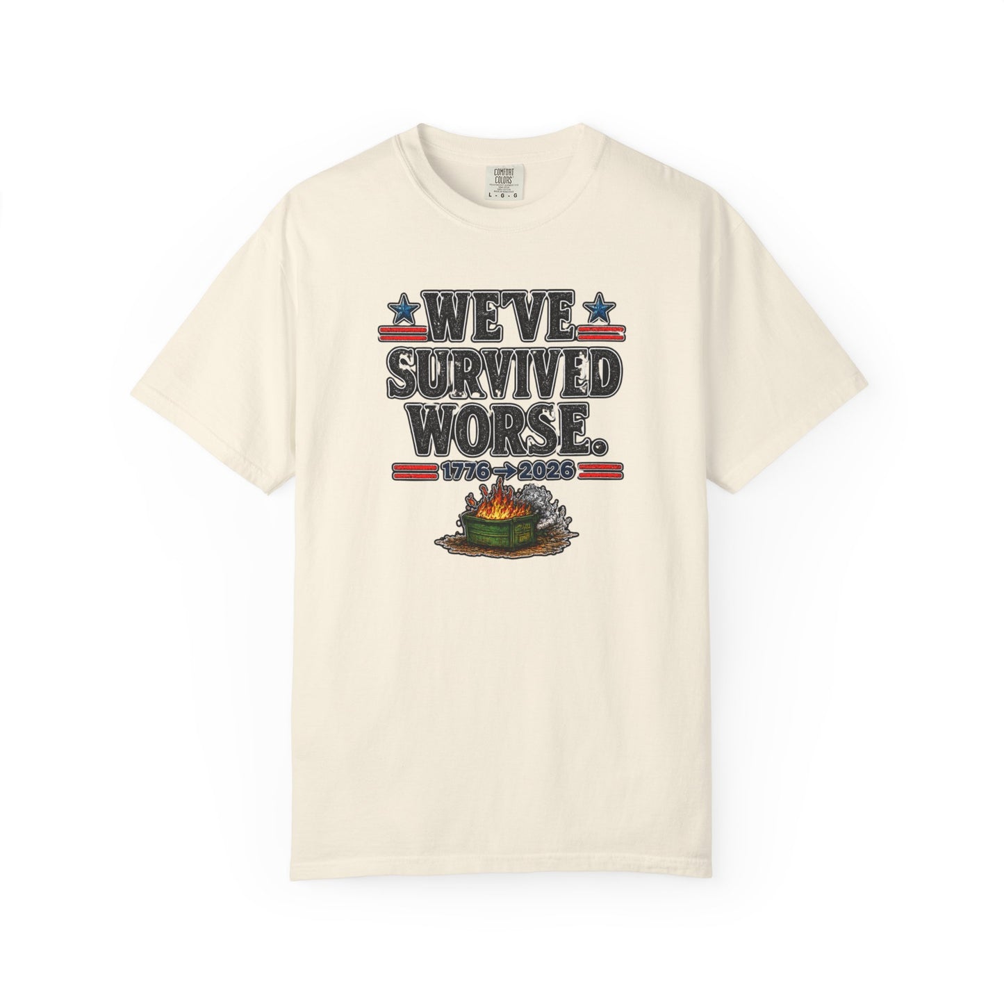 We’ve Survived Worse T-Shirt — 1776 → 2026 Patriotic Tee
