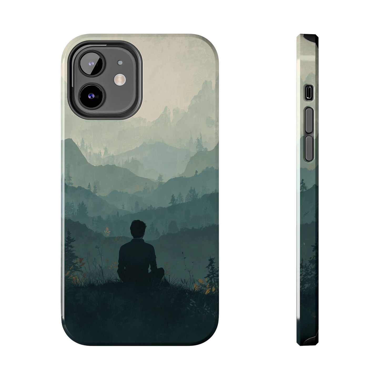 Grey Mountains Serene Silhouette Tough Case
