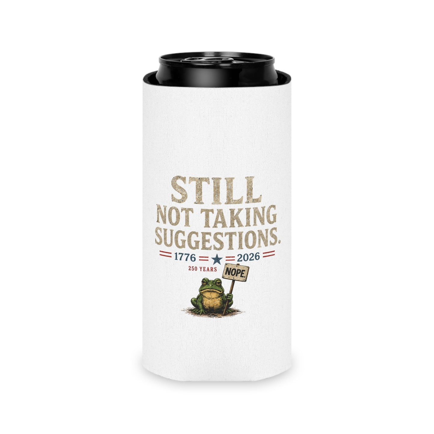 250th Anniversary Patriotic USA Frog Can Koozie