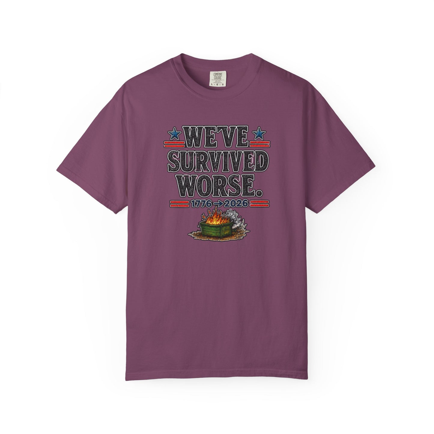 We’ve Survived Worse T-Shirt — 1776 → 2026 Patriotic Tee
