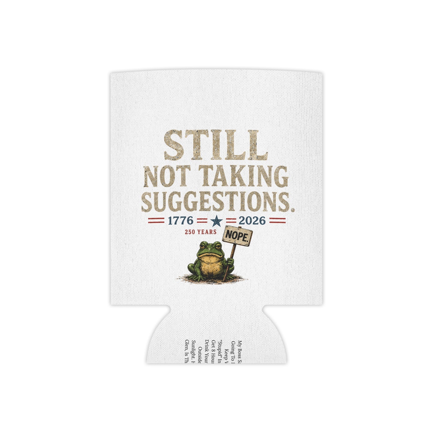 250th Anniversary Patriotic USA Frog Can Koozie