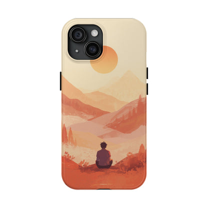 Sunset Mountain Meditation Tough Phone Case - Just Gigi IFYKYK