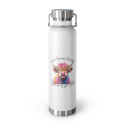 Good Morning Moootiful Copper Vacuum Insulated Bottle