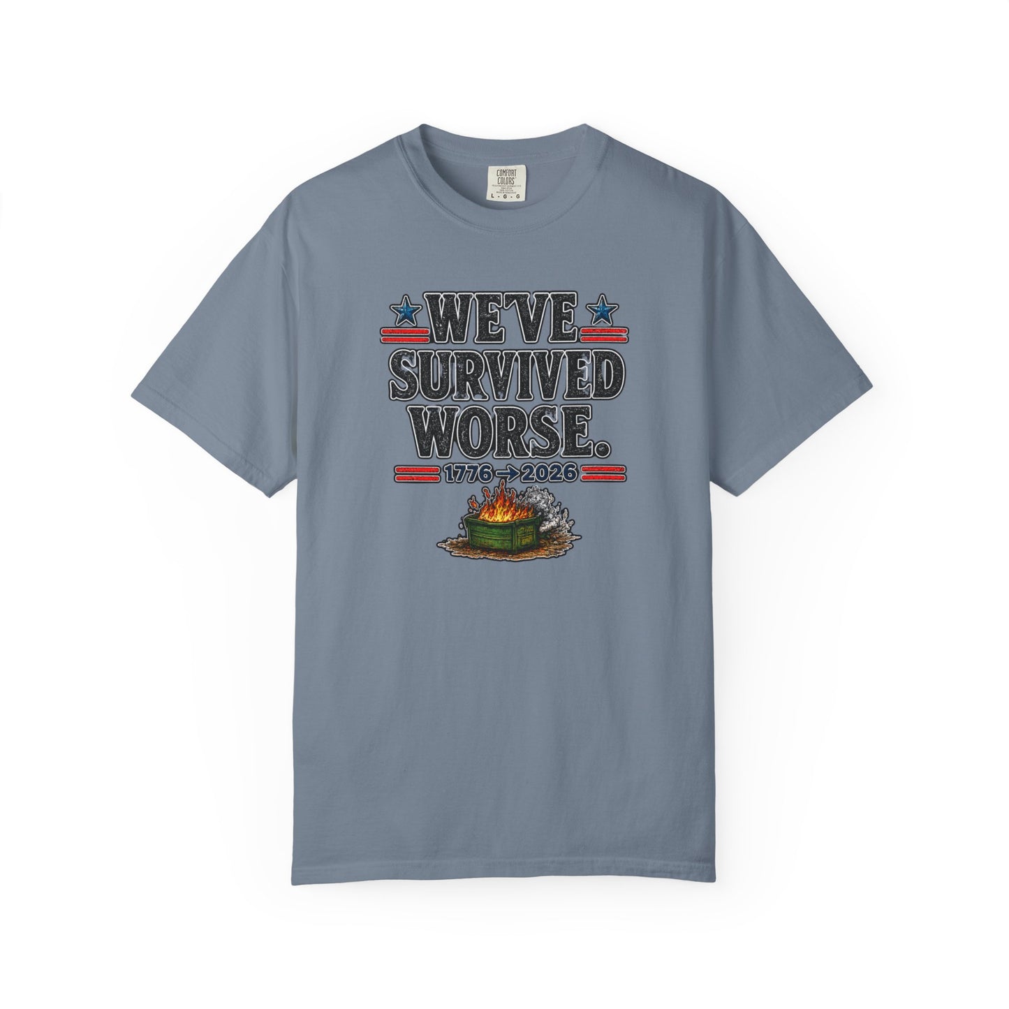 We’ve Survived Worse T-Shirt — 1776 → 2026 Patriotic Tee
