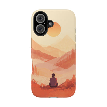 Sunset Mountain Meditation Tough Phone Case - Just Gigi IFYKYK