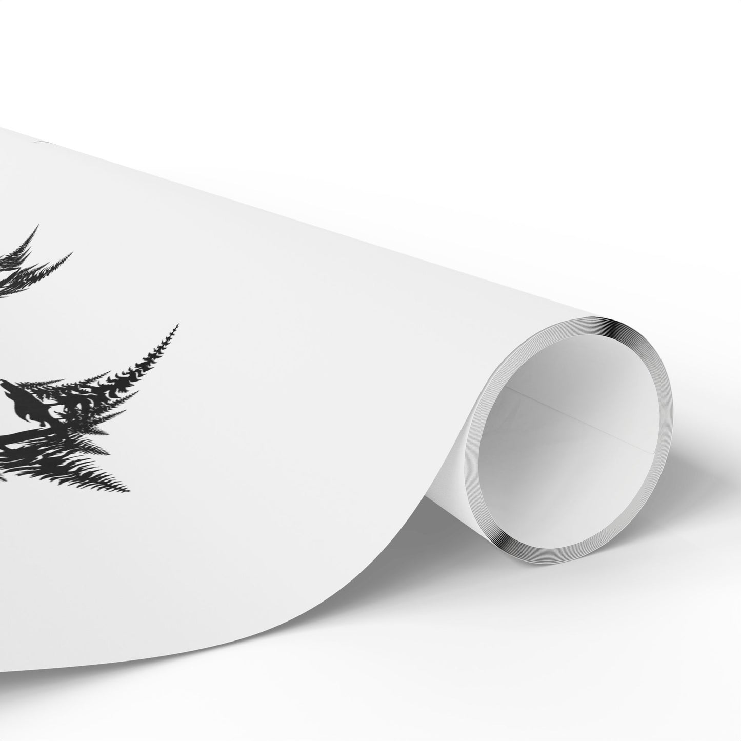 Black & White Snowflake Trees Hidden Image Wrapping Paper Roll - Just Gigi IFYKYK