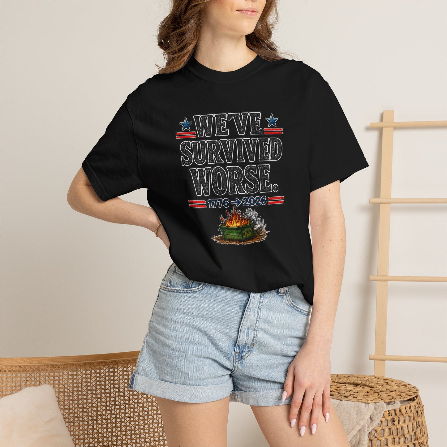 We’ve Survived Worse T-Shirt — 1776 → 2026 Patriotic Tee