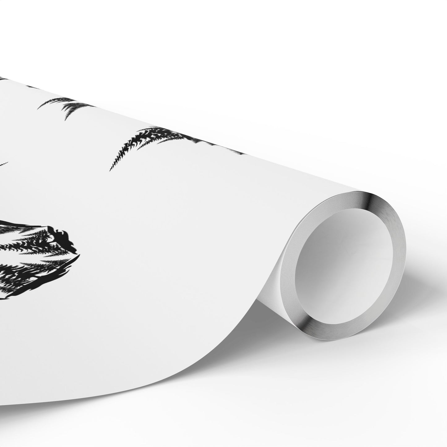 Black & White Snowflake Trees Hidden Image Wrapping Paper Roll - Just Gigi IFYKYK