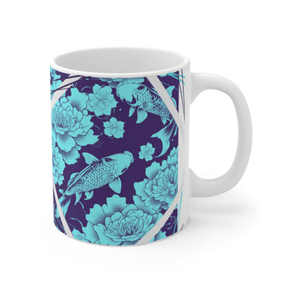Teal Koi Fish Mug - 11oz Coffee Cup Just Gigi IFYKYYK